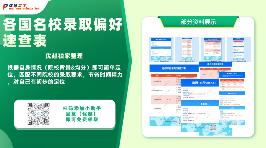 留學(xué)資料：各國(guó)名校錄取偏好速查表