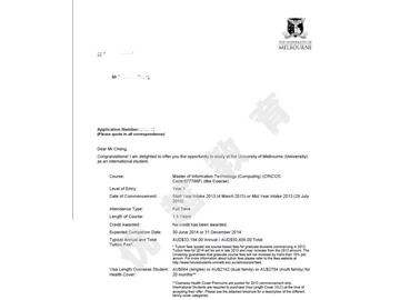 恭喜程同學成功申請到墨爾本大學研究生信息技術專業(yè)-優(yōu)越教育