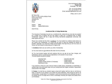 恭喜高同學成功申請到劍橋大學研究生應用數(shù)學專業(yè)--優(yōu)越教育