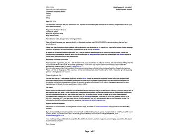 2019offer：恭喜吳同學獲得倫敦大學學院自然科學專業(yè)本科通知書