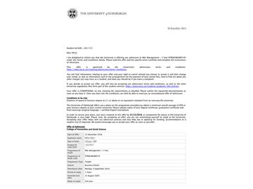 2019offer：恭喜李同學獲得愛丁堡大學管理學專業(yè)碩士通知書