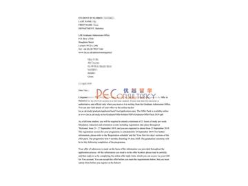 2019offer：恭喜吳同學獲得倫敦政治經(jīng)濟學院(世界排名：38)統(tǒng)計學專業(yè)碩士通知書